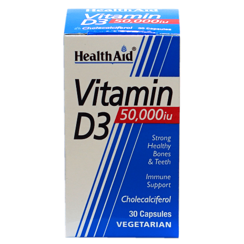 Health Aid Vitamin D3 50,000Iu Cap 30'S