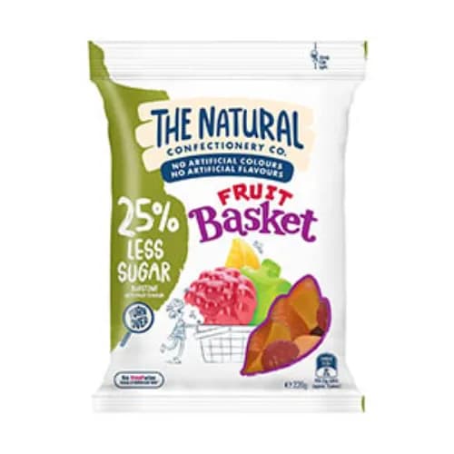 The Natural Confectionery Co. Fruit Basket 25% Less Sugar 220 Gm