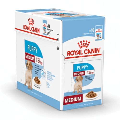 Royal Canin Medium Puppy Wet Food - Pouches Box Of 10 x 140g