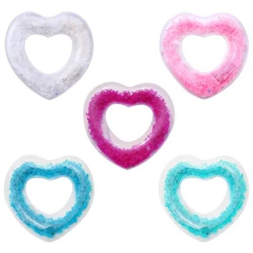 Feather heart swimming ring transparent (Pink Feather)