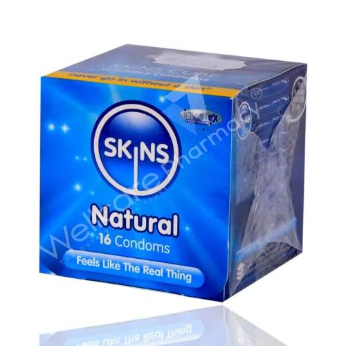 Skins Cube Natural Lubricated Condoms 16'S