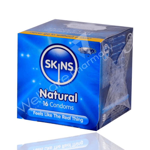 Skins Cube Natural Lubricated Condoms 16'S