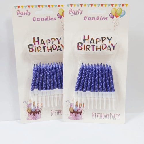 12 Pieces Candle Dark Blue Chrome