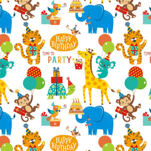 Happy Birthday Gift Wrappers Jungle Design 01