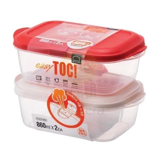 Lock & Lock Easy Toc Container 860Ml, 2Pcs