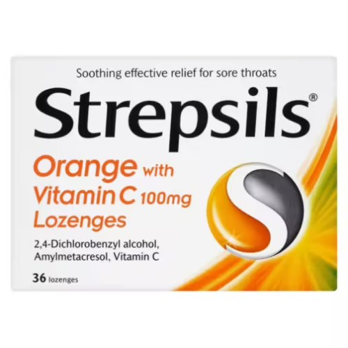 Strepsils Lozenges (Orange With Vit C) - 36'S