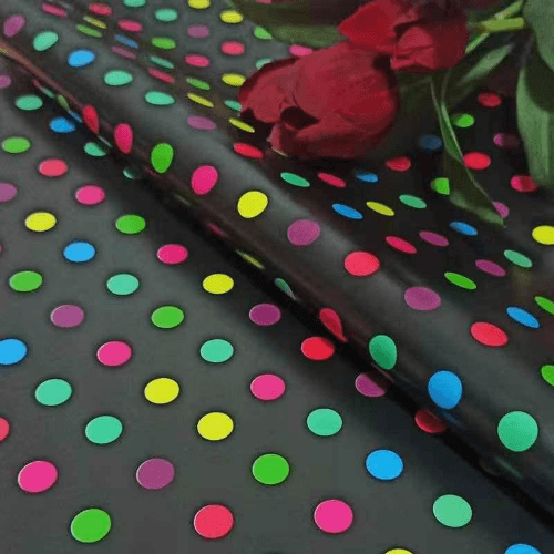 Colorful Glossy Polka In Black Wrapper
