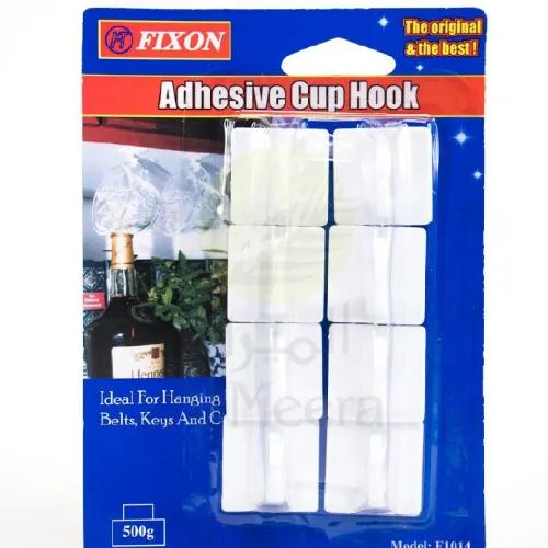 Fixon Adhesive Cup Hook 6Pc 1014