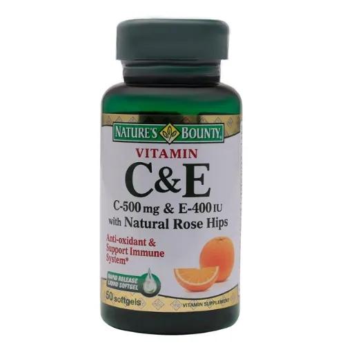 Nature'S Bounty Vitamin C & E Softgel 50'S