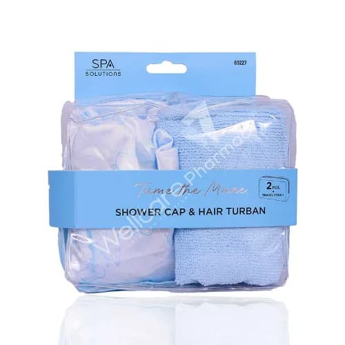 Cala Shower Cap & Hair Turban Blue 