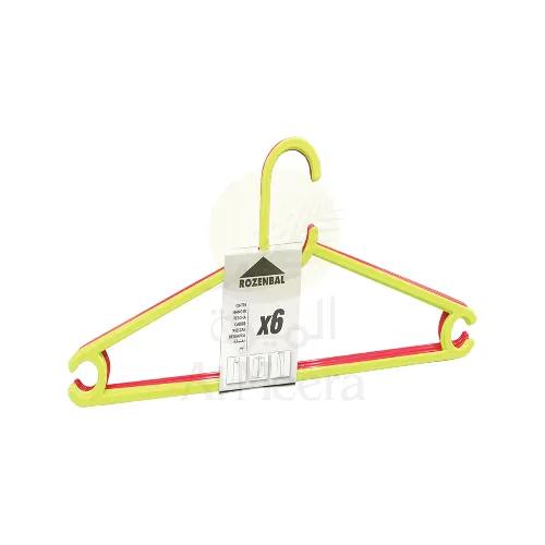 Rozenbal Plastic Hangers 6Pc Set