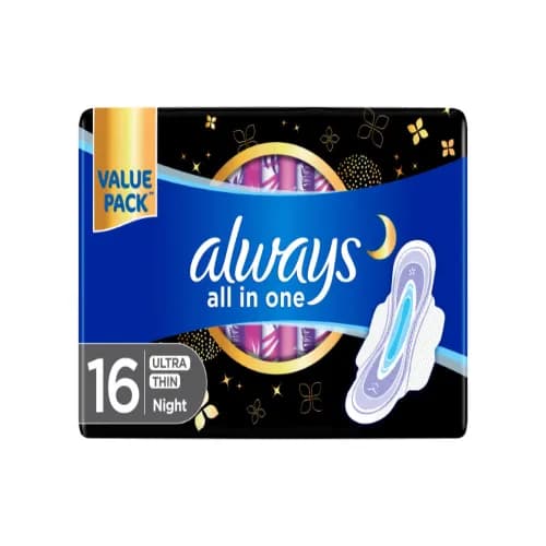 Always All In One Ultra Thin Night 8X16 (Black)