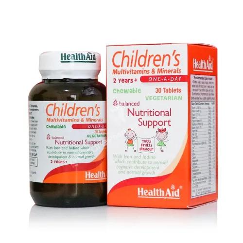 Healthaid Multivitamins & Minerals 2Years + Chewable Tablets 30'S (Buy 2 Get 1 Free)