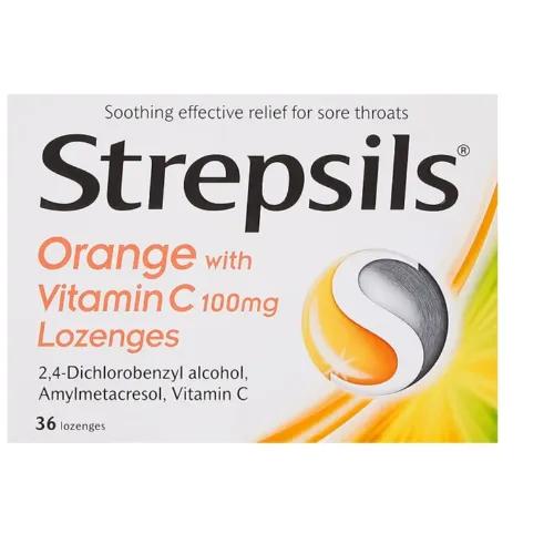 Strepsils Orange With Vit. C 100Mg 36'S Loz.