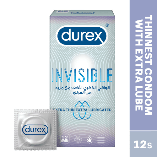 Durex Invisible Extra Thin Condom Extra Lubricated 12'S