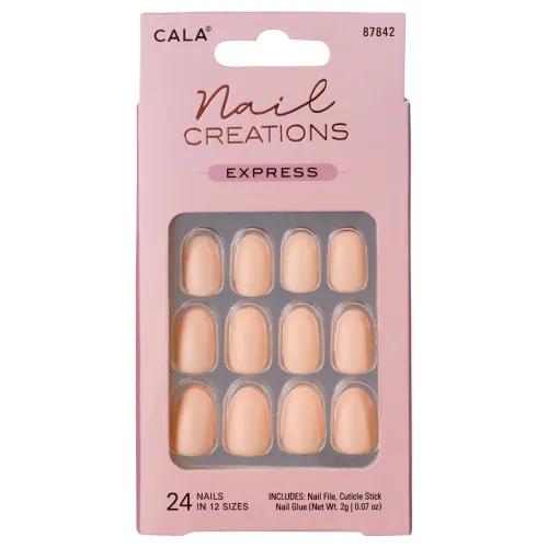 Cala Nail Creations Express Oval Matte Nude 24Pcs Kit-87842