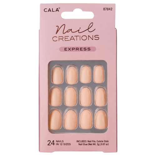 Cala Nail Creations Express Oval Matte Nude 24Pcs Kit-87842