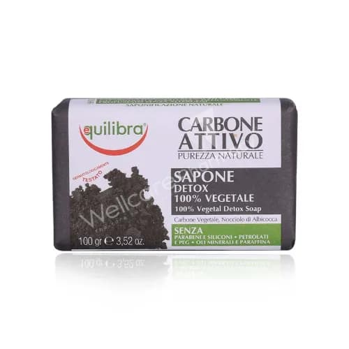 Equilibra Active Charcoal Detox 100% Vegetal Soap 100G