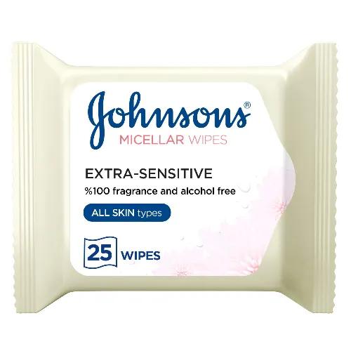 J&J All Skin Type Micellar Wipes Extra Sensitive 25'S (026)