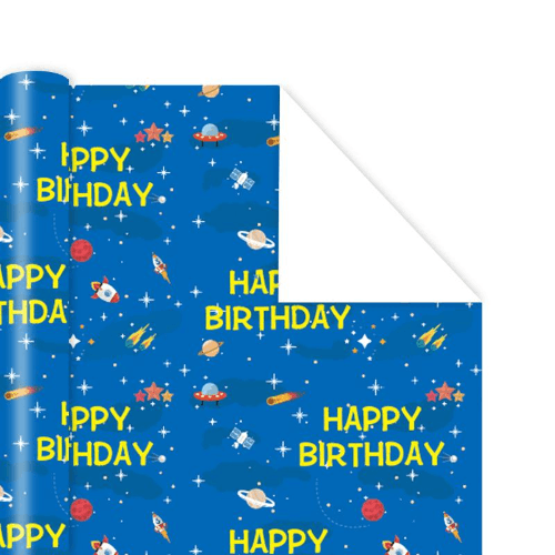 Happy Birthday Gift Wrappers Galaxy Design