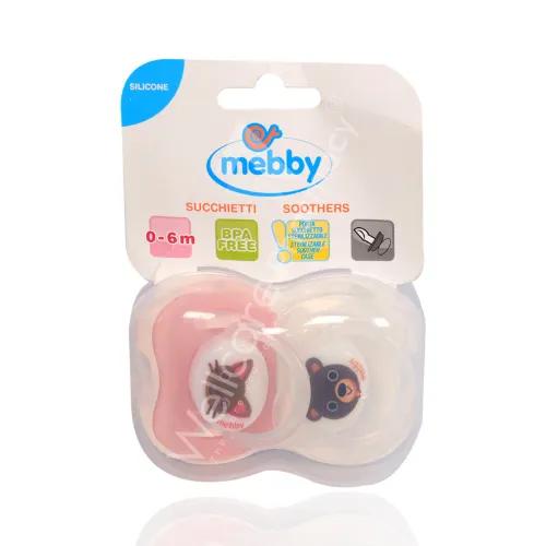 Mebby Silicone Soother Girl 2'S 0-6Months