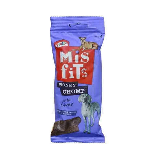 Misfits Wonky Chomp Adult Med Dog Treats Liver 2 Stick 170G