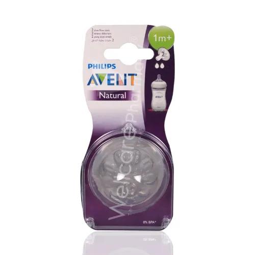 Avent Natural Slow Flow Teats 2'S 1 Month