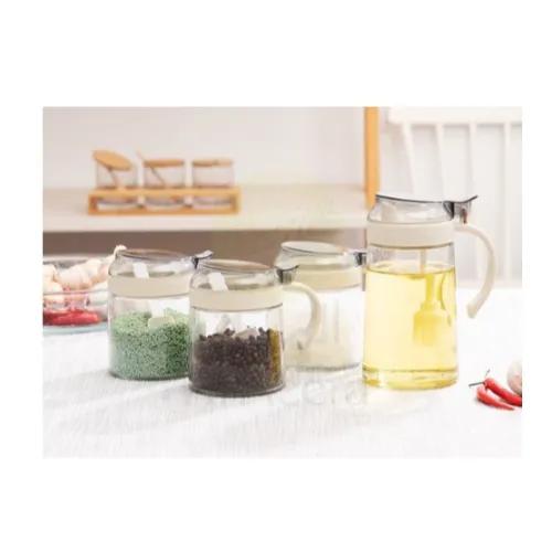 Royal Blue Glass Spice Jar Oil Bottle Set, 4Pcs