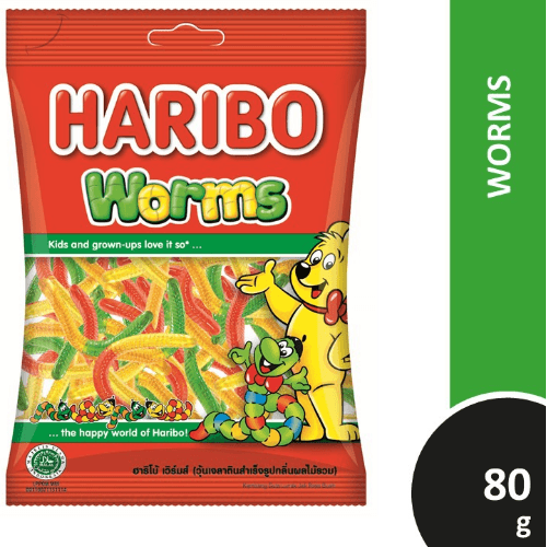 Haribo Gummy Worms - artificial color free