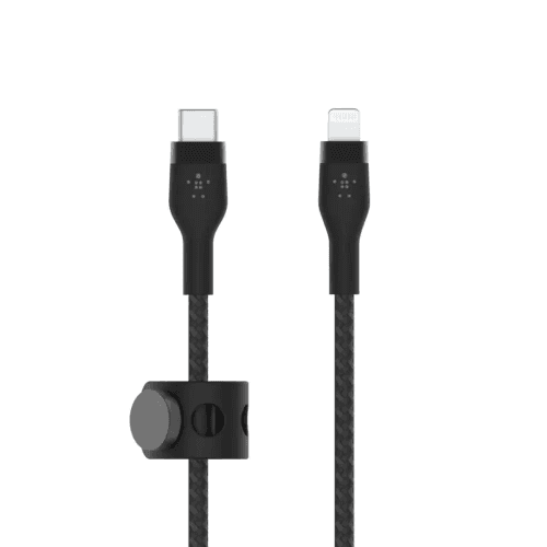 Pro Flex 15w USB-C Braided Silicone W/ Lightning 1m - Black