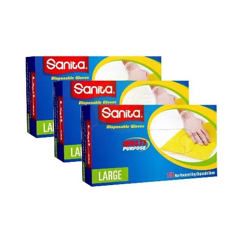 Sanita Gloves Vinyl Non-powder Large 100's @2+1 Free