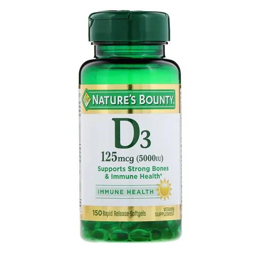 Natures Bounty Vit  D3 5000 Iu Softgel 150`s