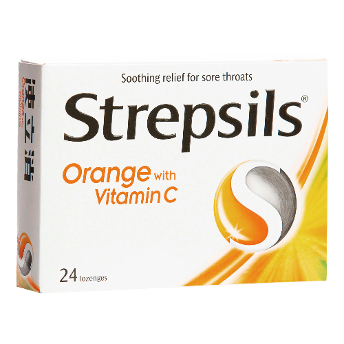 Strepsils Lozenges (Orange With Vit C) - 24'S