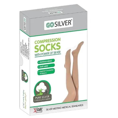 Go Silver Panty Hose Comp Socks Open Toe Size-1 (18-21)