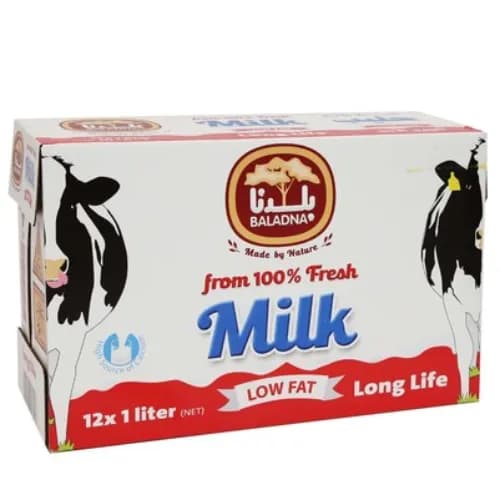 Baladna Uht Low Fat Milk 1L X 12