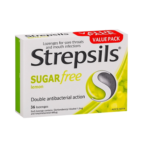 Strepsils Sugar Free Lozenges (Lemon) - 36'S