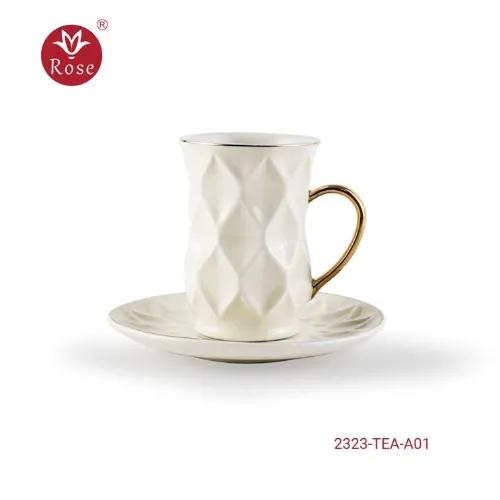 RP-177-Tea Cup & Saucer 12 Pcs Set Decopor / 2323-TEA-A01