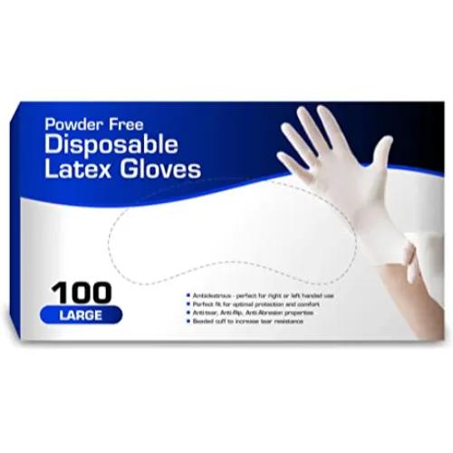 Latex Gloves Powder Free L 100 Pieces