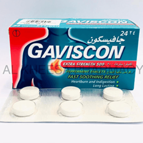 Gaviscon Tab Extra Peppermint 500 Mg 24'S