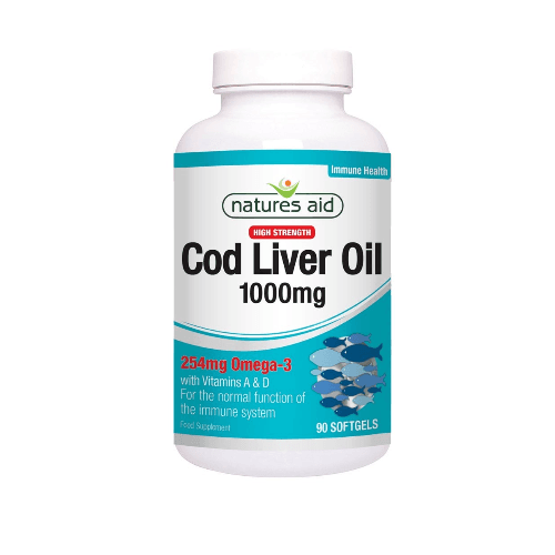 Natures Aid Cod Liver Oil With Vitamins A & D (1000Mg) Capsules - 90'S