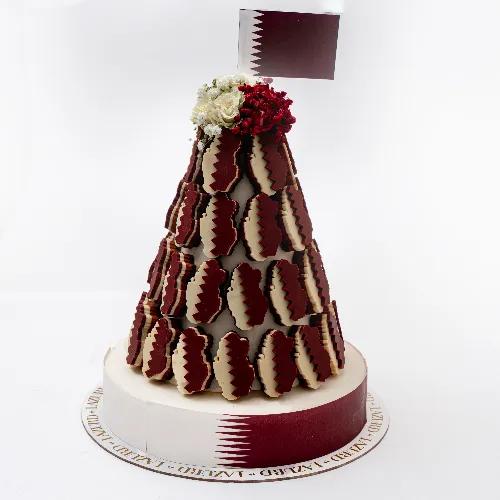 Qatar Flag Map Chocolate Tower