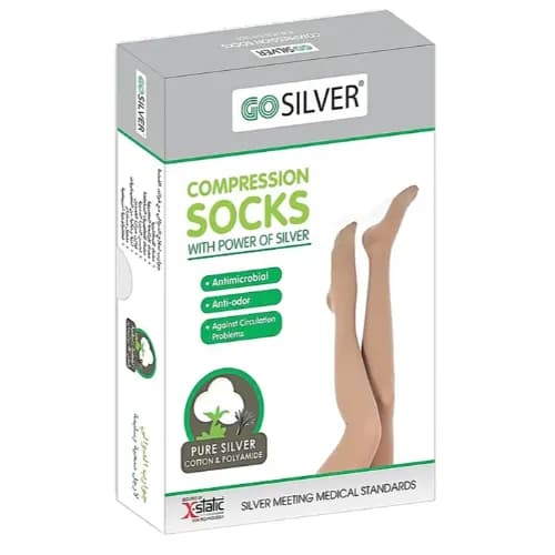 Go Silver Panty Hose Comp Socks Open Toe Size-3 (18-21)