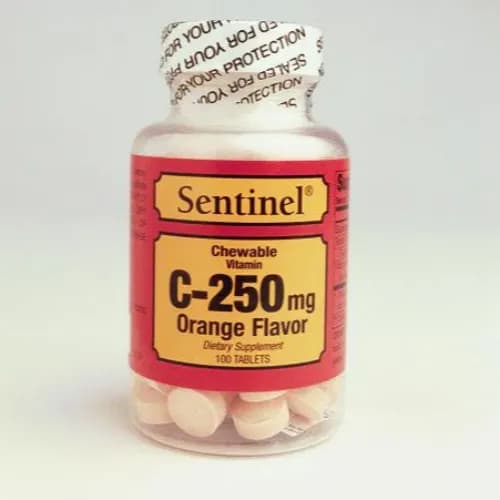 Sentinel Vitamin C 25O Mg Chewable Orange Tab 100S