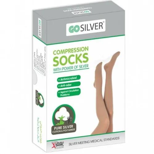 Go Silver Panty Hose Comp Socks Open Toe Size -7 (18-21)