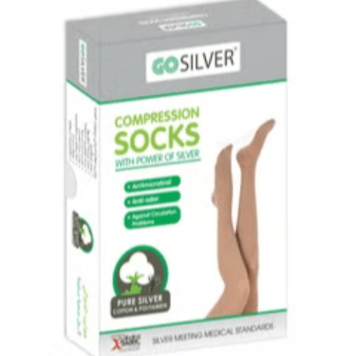 Go Silver Knee High Comp Socks Open Toe Size -3 (18-21)