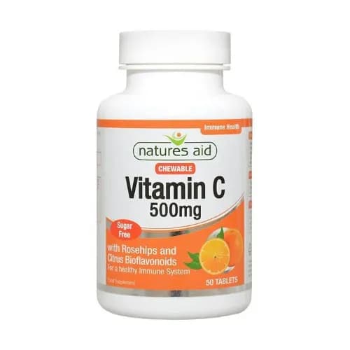 Natures Aid Vitamin C 500Mg Sugar Free Chewable Tab 50S