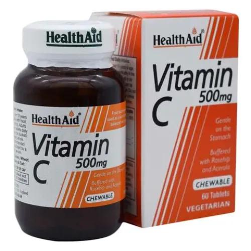 Health Aid Vitamin C 500Mg Chewable 60 Tablets 