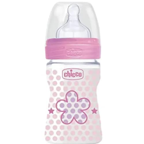 Chicco Well Being Feeding Bottle Silicone Girl - 150 Ml