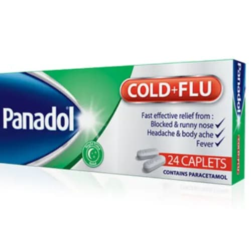 Panadol Cold + Flu Night 24 Caplets Green