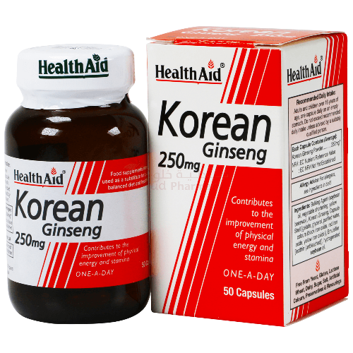 Health Aid Korean Ginseng 250Mg 50 Capsules 